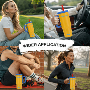 26oz Insulated Tumbler with Handle & Straw