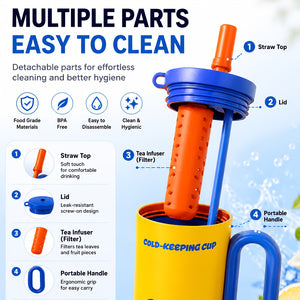 26oz Insulated Tumbler with Handle & Straw