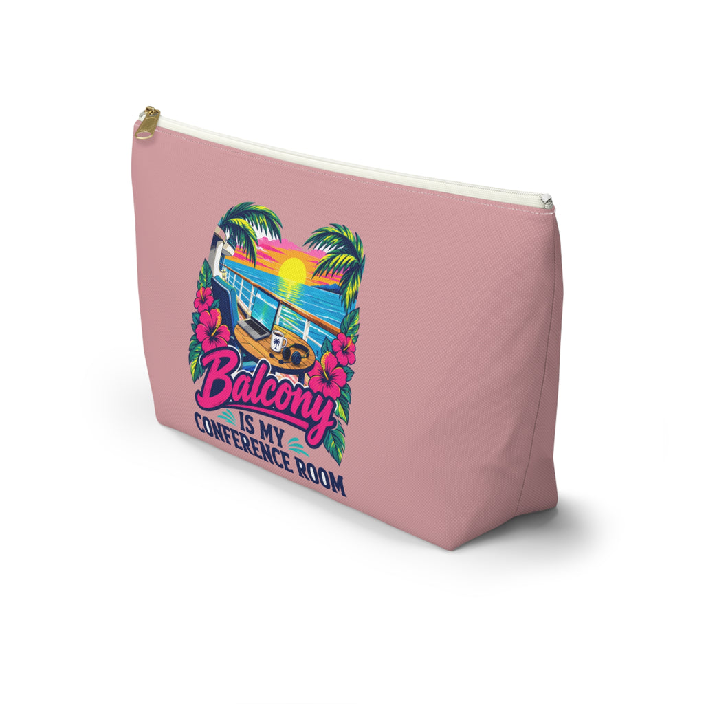 Balcony Is My Conference Room Zipper Pouch – Pink