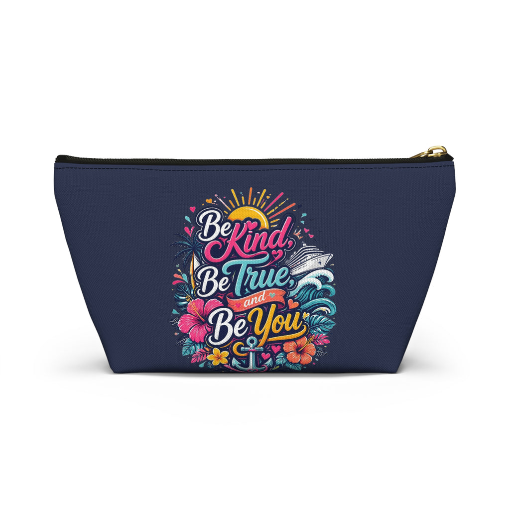 Be Kind, Be True, and Be You Zipper Pouch – Navy