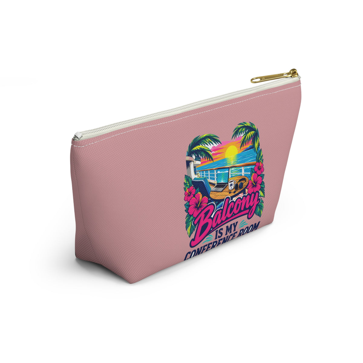 Balcony Is My Conference Room Zipper Pouch – Pink