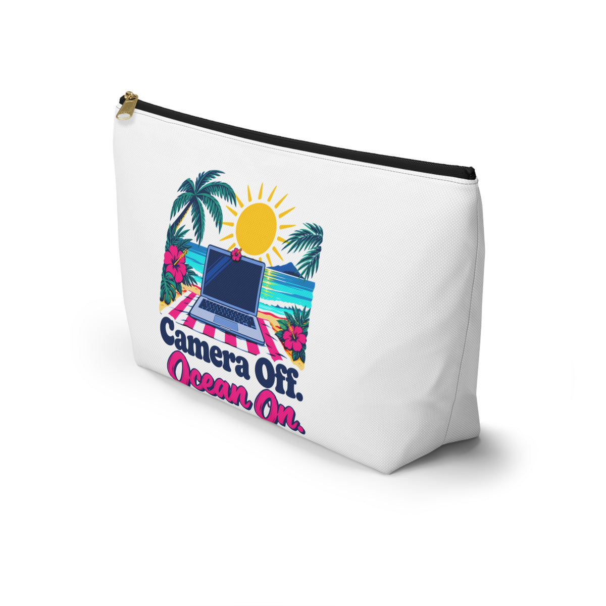 Camera Off. Ocean On. Zipper Pouch