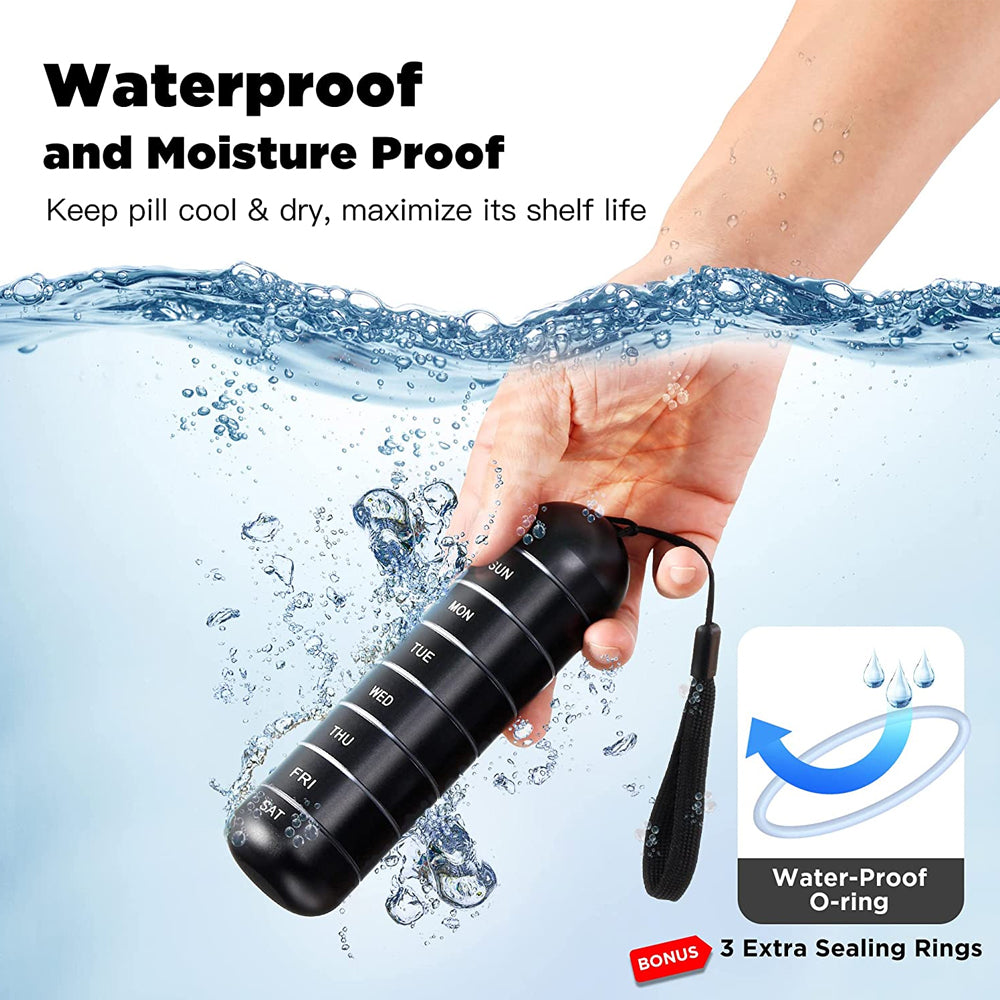 Aluminum 7-Day Waterproof Pill Case