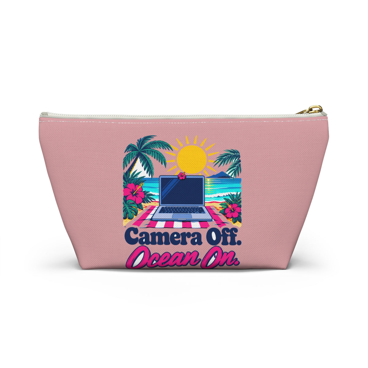 Camera Off. Ocean On. Zipper Pouch – Pink
