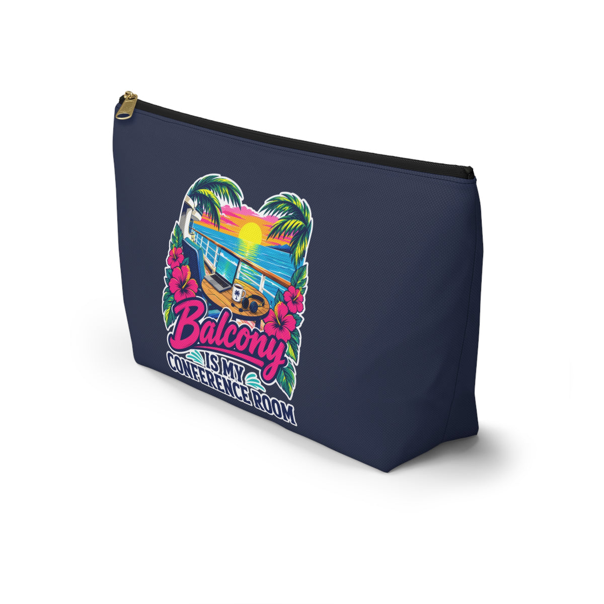 Balcony Is My Conference Room Zipper Pouch – Navy