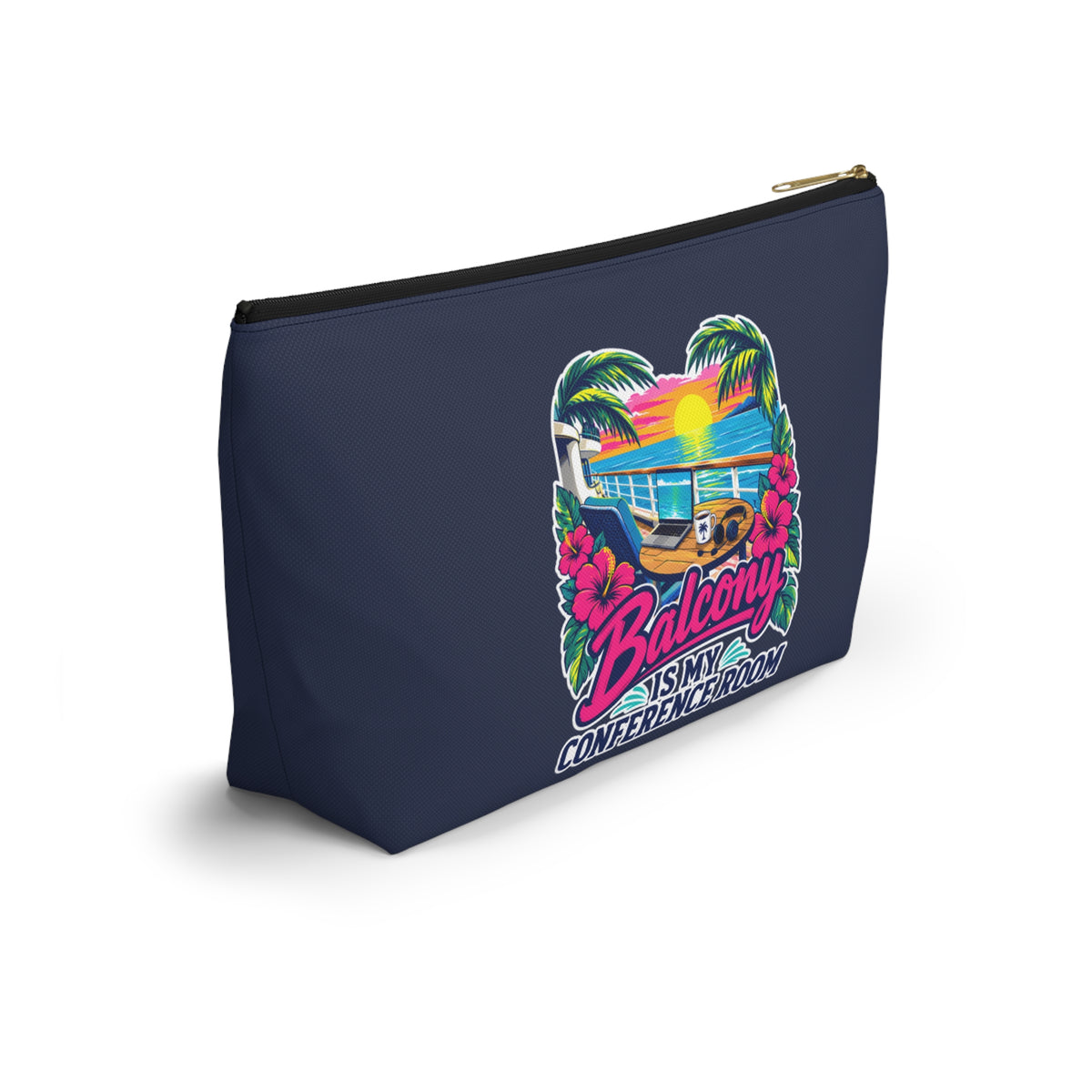 Balcony Is My Conference Room Zipper Pouch – Navy