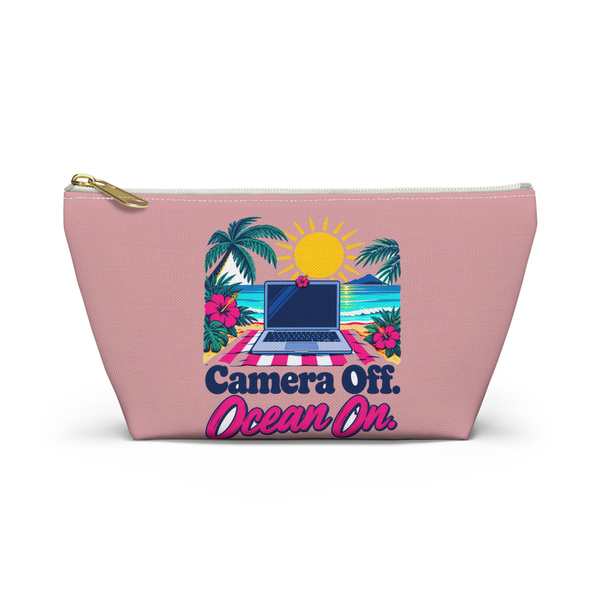 Camera Off. Ocean On. Zipper Pouch – Pink