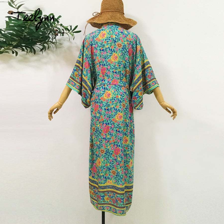 Boho floral maxi beach dress