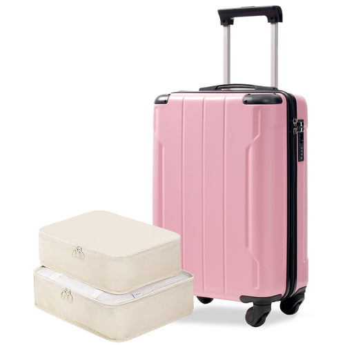 20-inch hardshell carry-on in pink