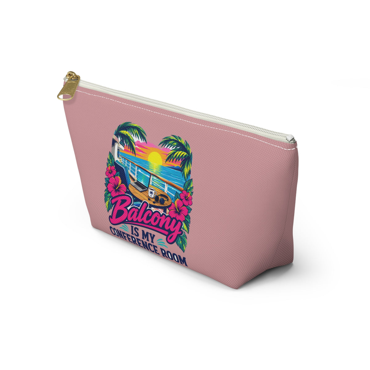 Balcony Is My Conference Room Zipper Pouch – Pink