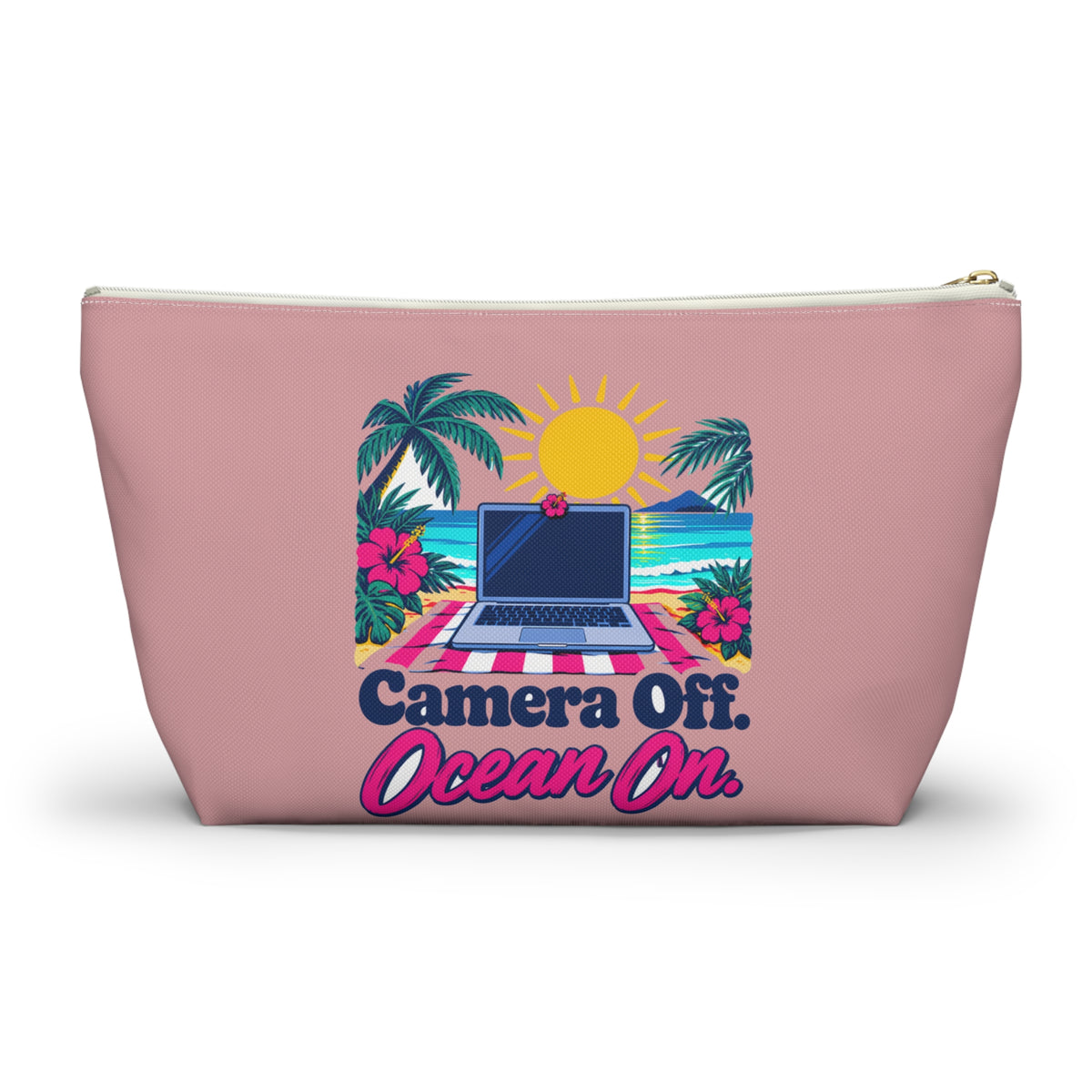 Camera Off. Ocean On. Zipper Pouch – Pink