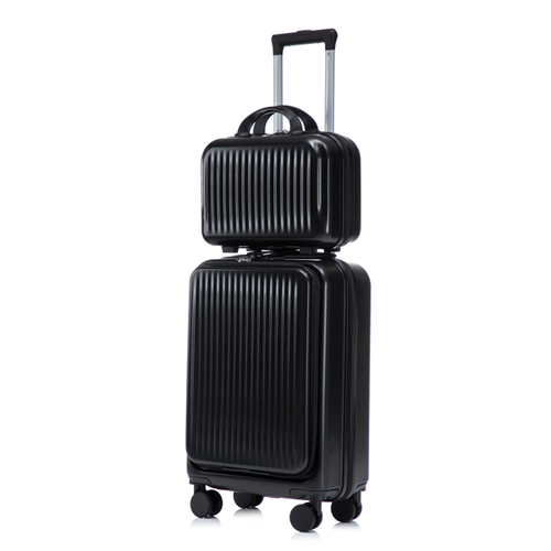 20-inch spinner and 14-inch cosmetic case set in black
