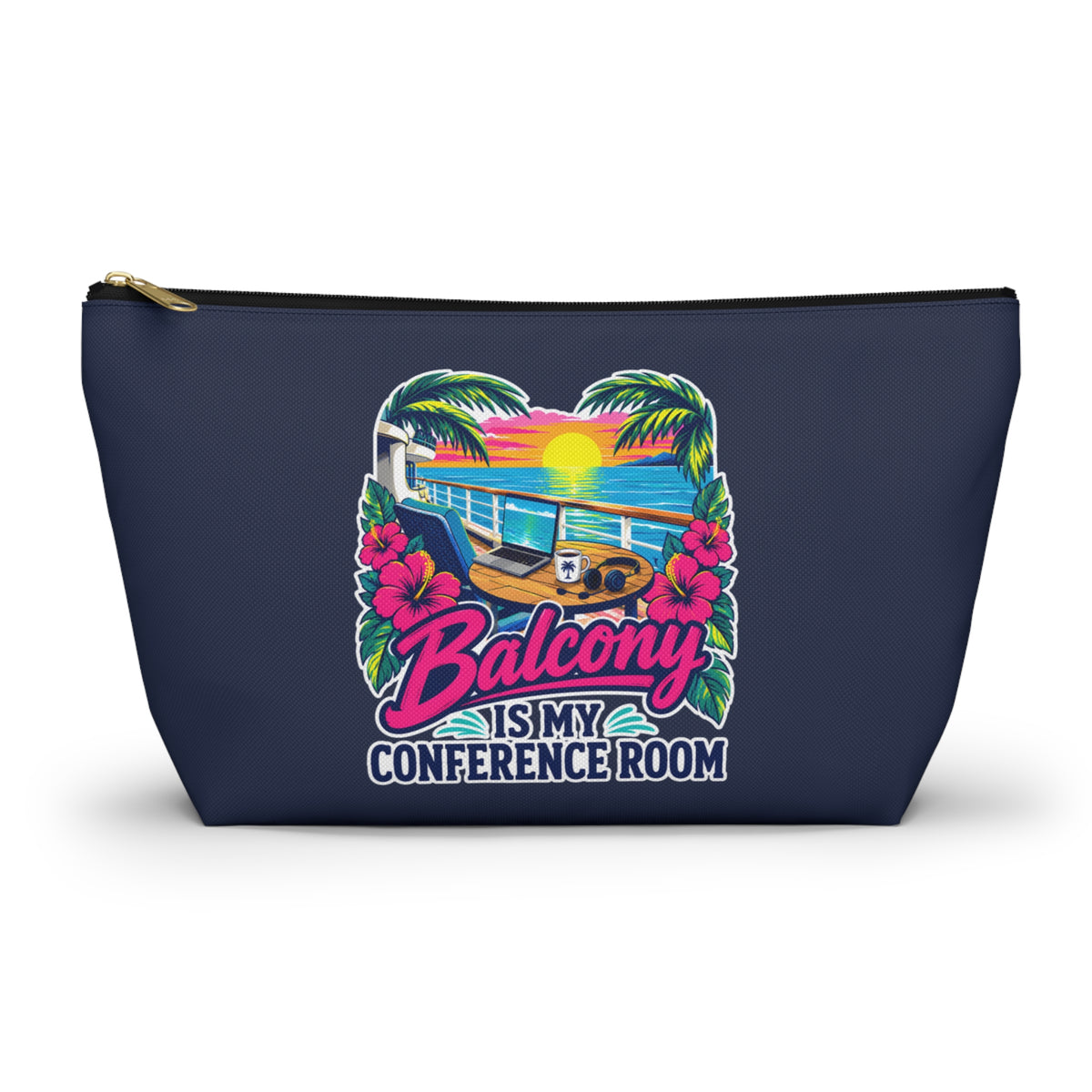 Balcony Is My Conference Room Zipper Pouch – Navy