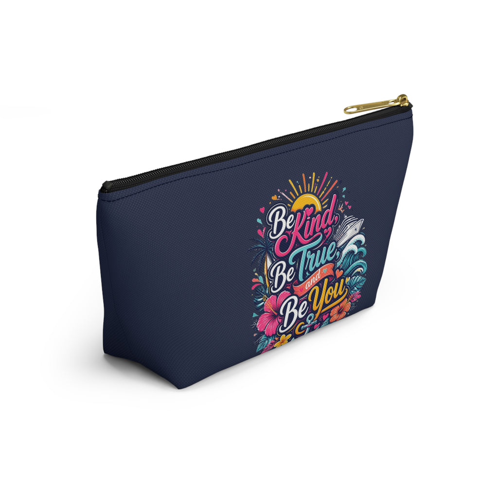 Be Kind, Be True, and Be You Zipper Pouch – Navy