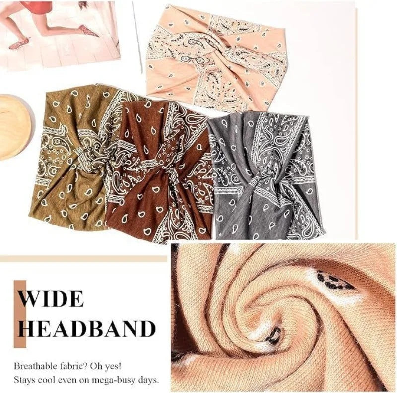 Boho Wide Knotted Headbands (4-Pack)