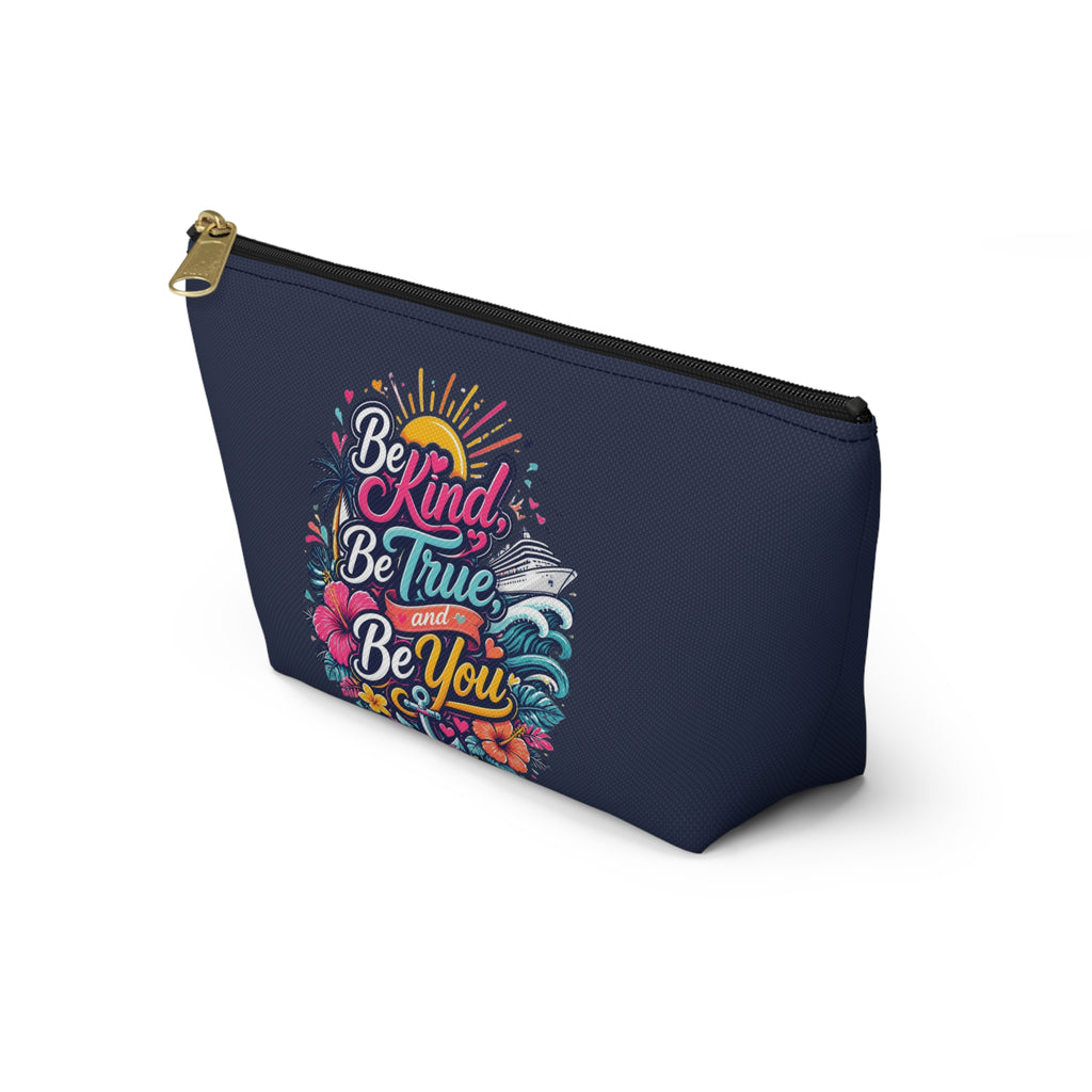 Be Kind, Be True, and Be You Zipper Pouch – Navy