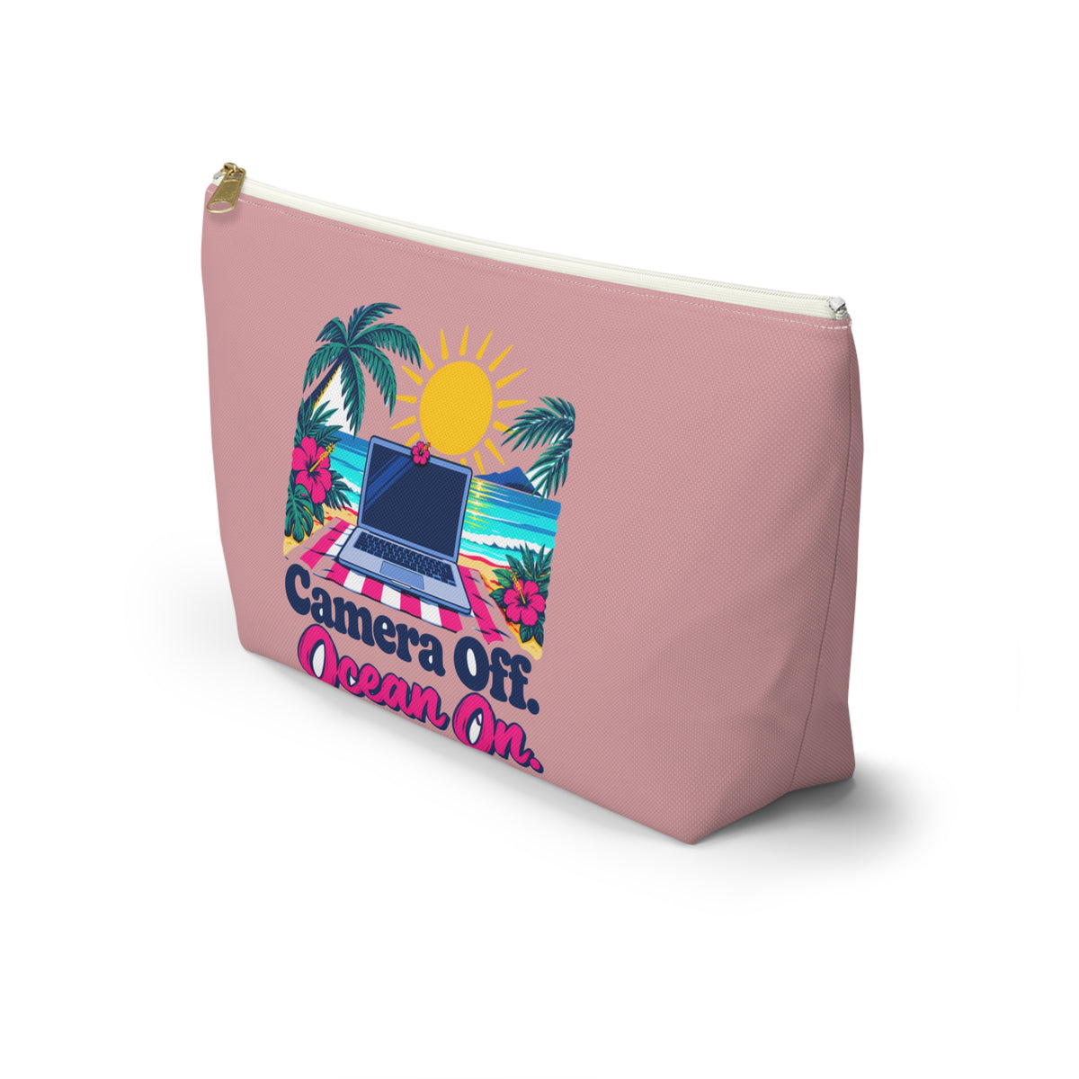 Camera Off. Ocean On. Zipper Pouch – Pink