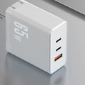 65W 3-port wall charger in white