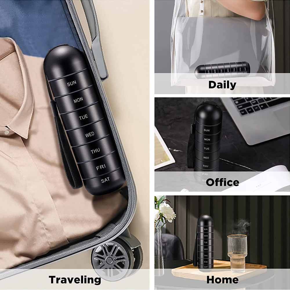 Aluminum 7-Day Waterproof Pill Case