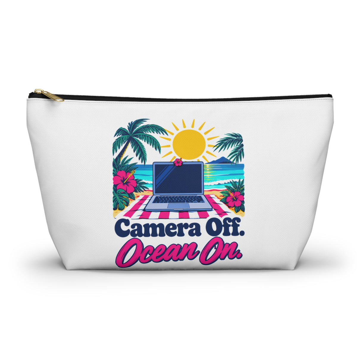 Camera Off. Ocean On. Zipper Pouch