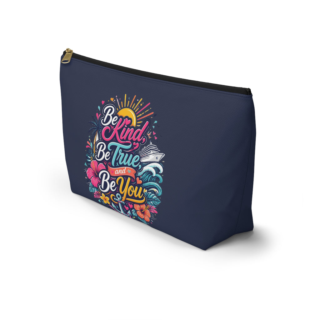 Be Kind, Be True, and Be You Zipper Pouch – Navy