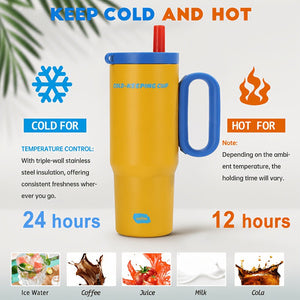 26oz Insulated Tumbler with Handle & Straw