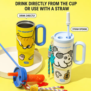 26oz Insulated Tumbler with Handle & Straw