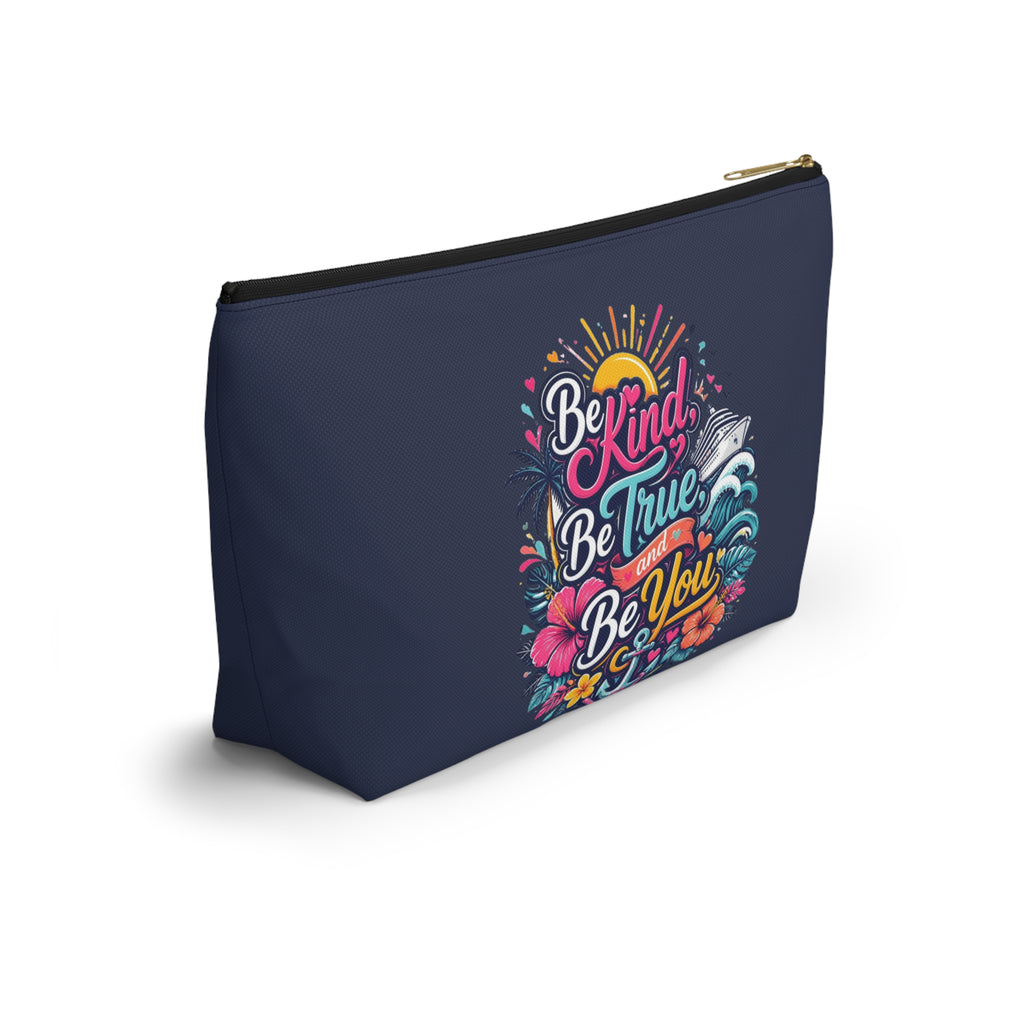 Be Kind, Be True, and Be You Zipper Pouch – Navy