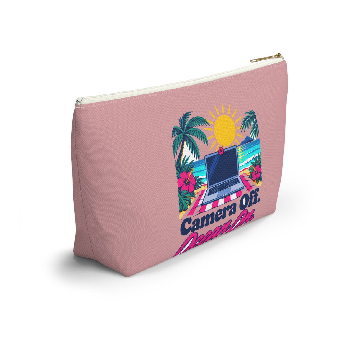 Camera Off. Ocean On. Zipper Pouch – Pink