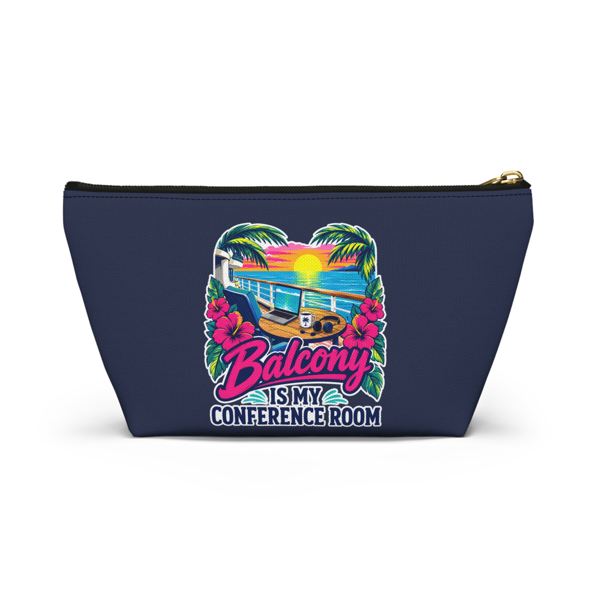 Balcony Is My Conference Room Zipper Pouch – Navy