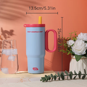 26oz Insulated Tumbler with Handle & Straw