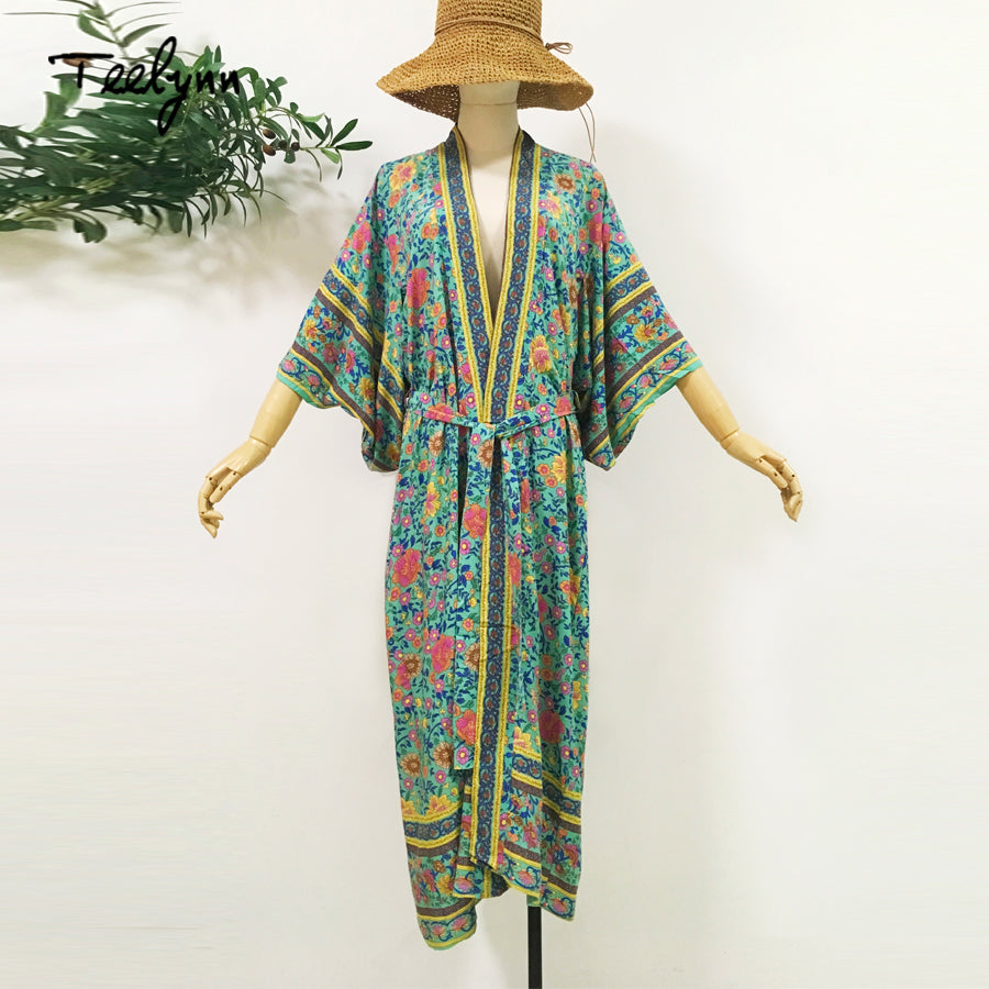 Boho floral maxi beach dress