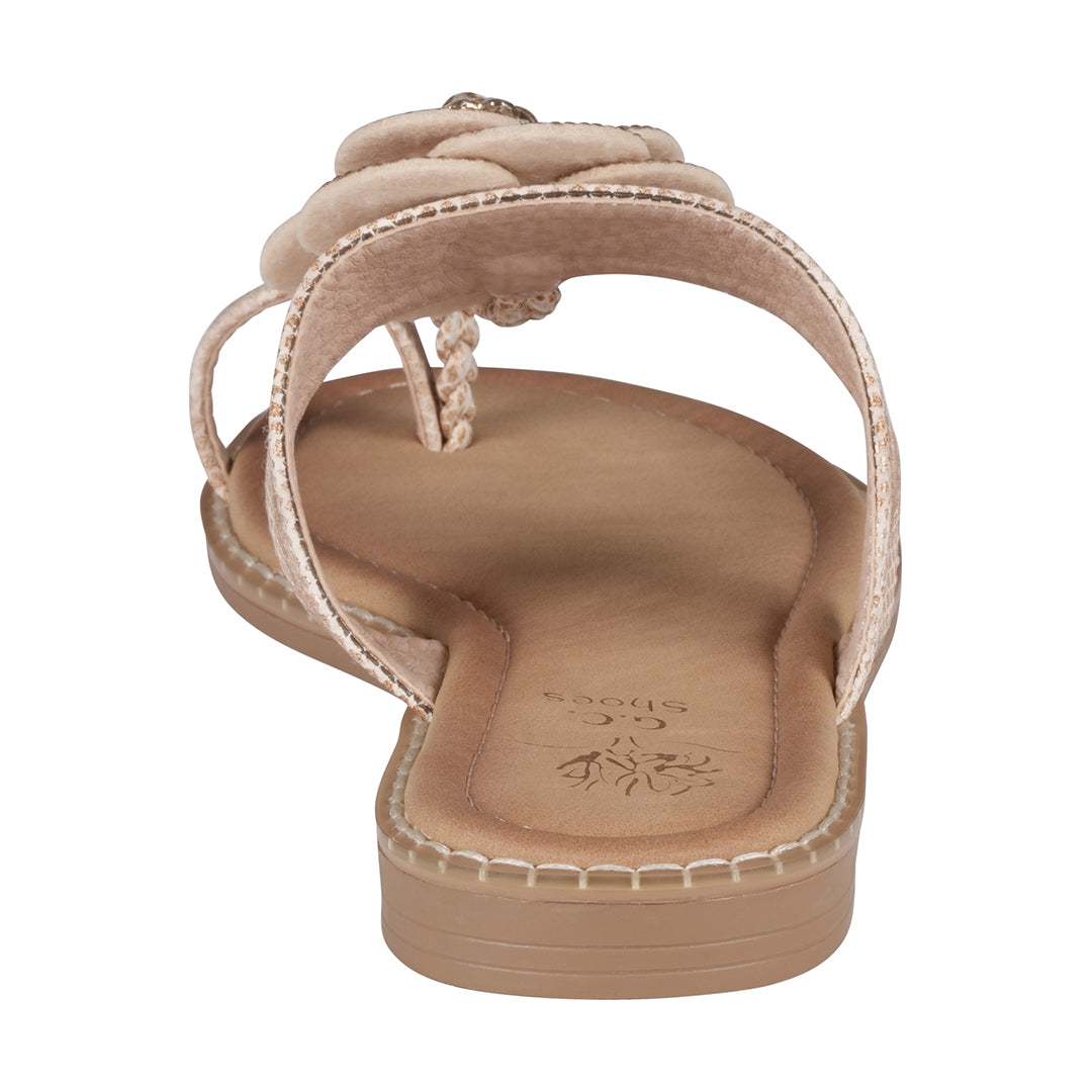Blossom Rose Gold Flower Toe-Ring Flat Sandals