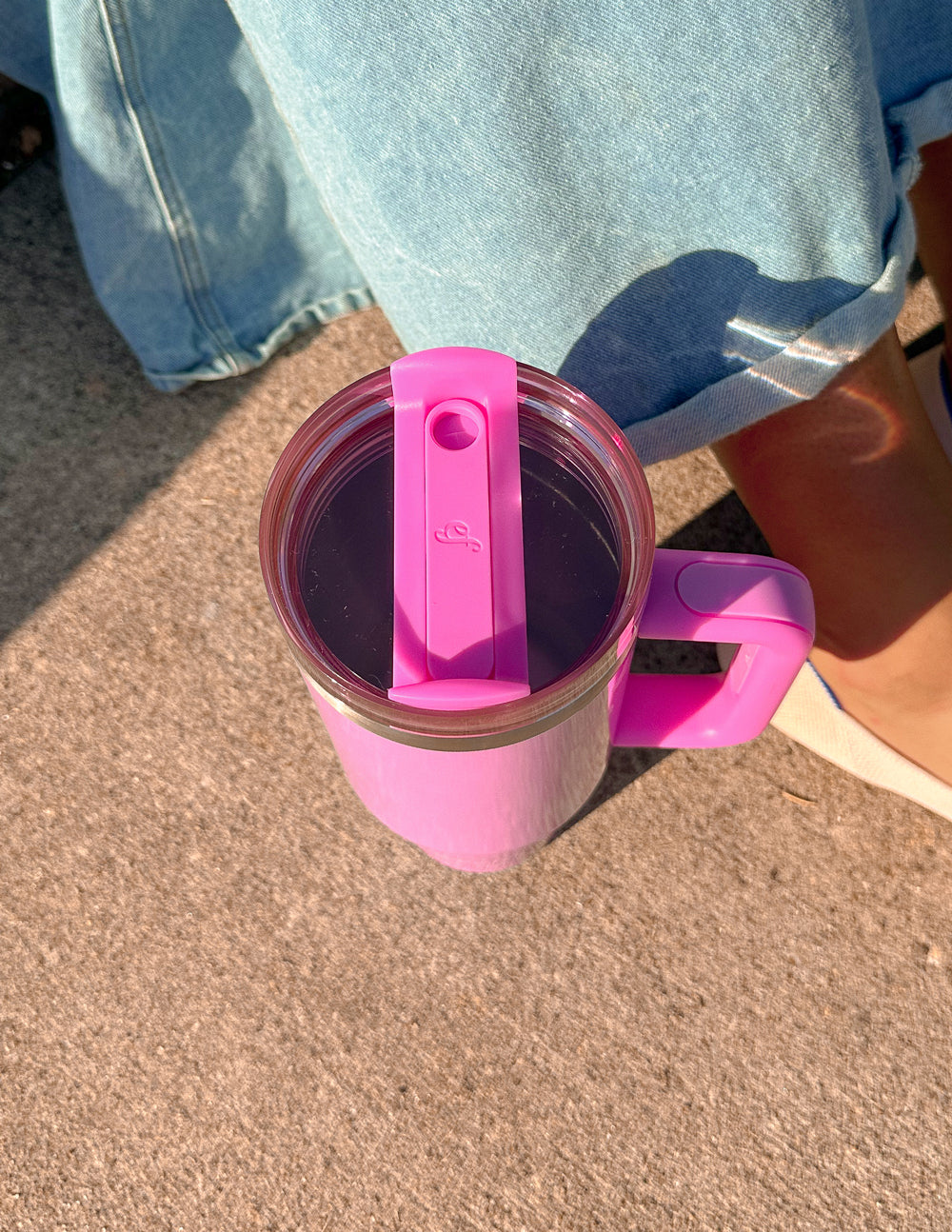 Basics Pink 40oz Insulated Tumbler with Handle