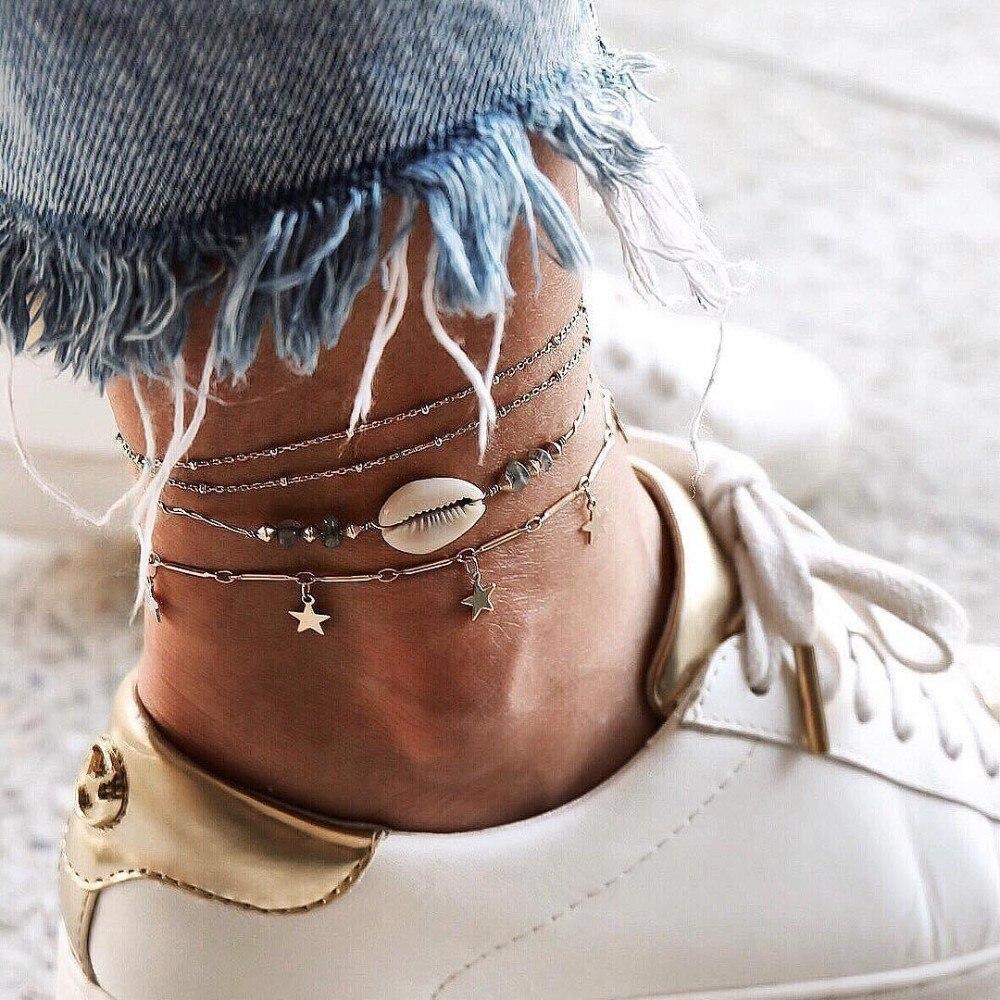 Boho Layered Anklet Set (18 Styles)
