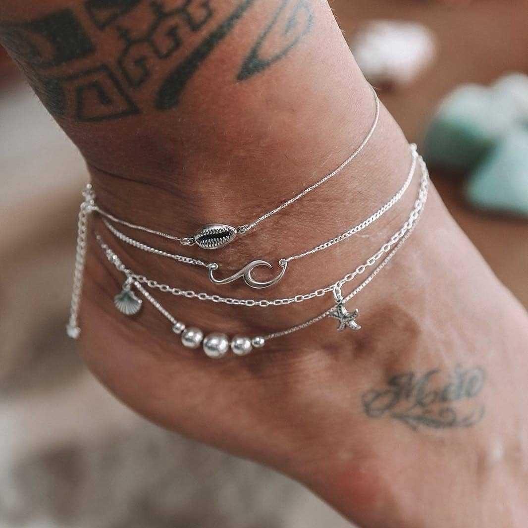 Boho Layered Anklet Set (18 Styles)