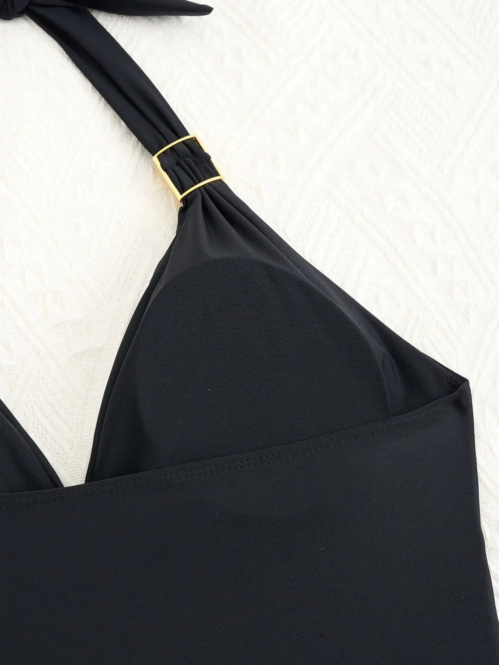 Black Halter Tankini with Swim Shorts