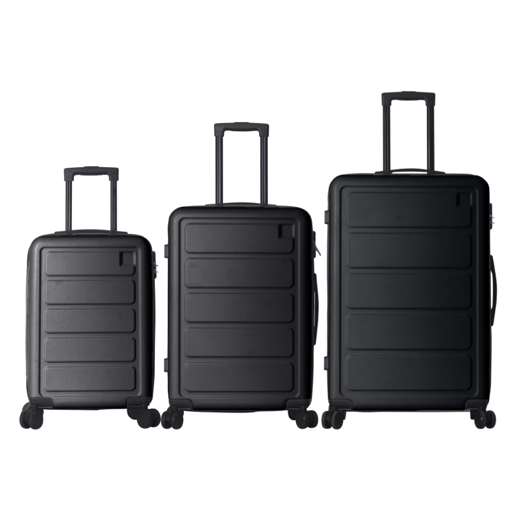 3-piece hardshell spinner luggage set in black