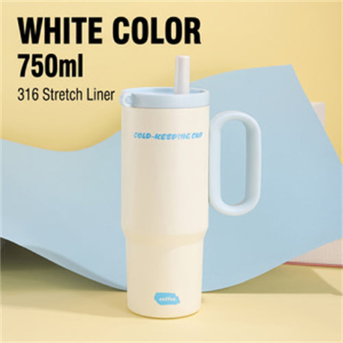 26oz Insulated Tumbler with Handle & Straw - Blue