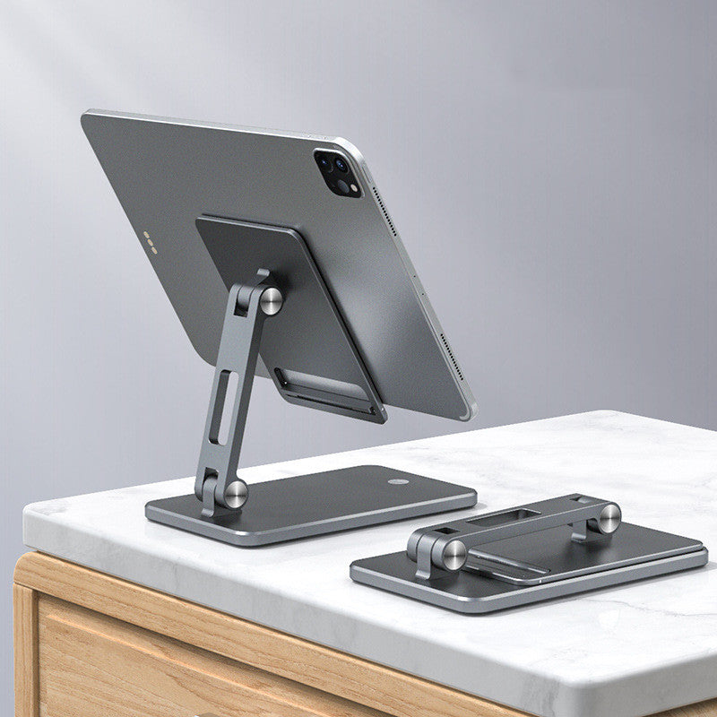 Aluminum folding tablet stand in grey
