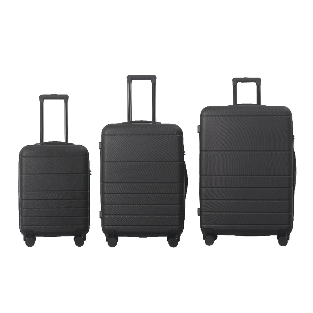 3-piece hardshell spinner luggage set in black