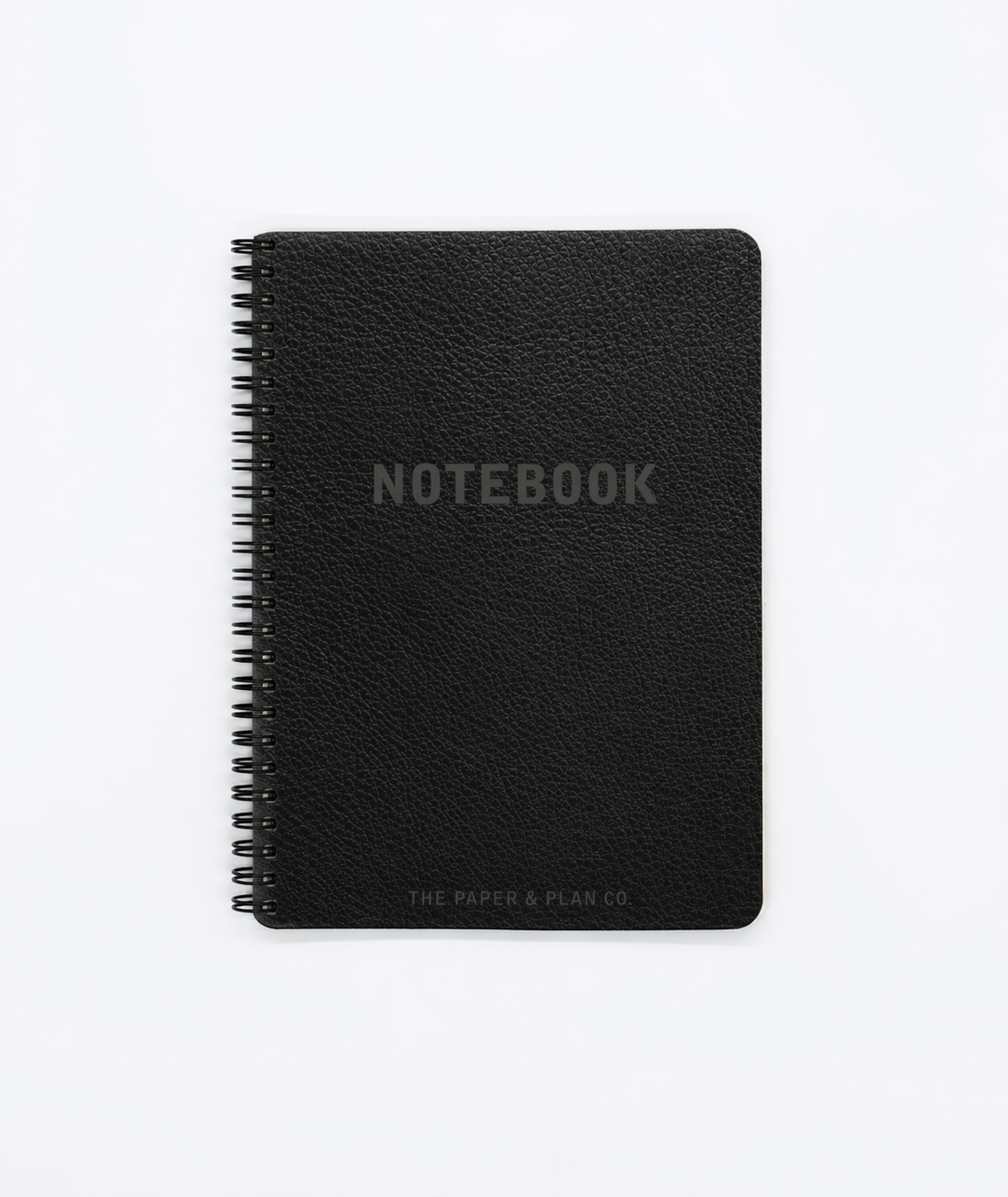 Black Leather-Look Spiral Notebook