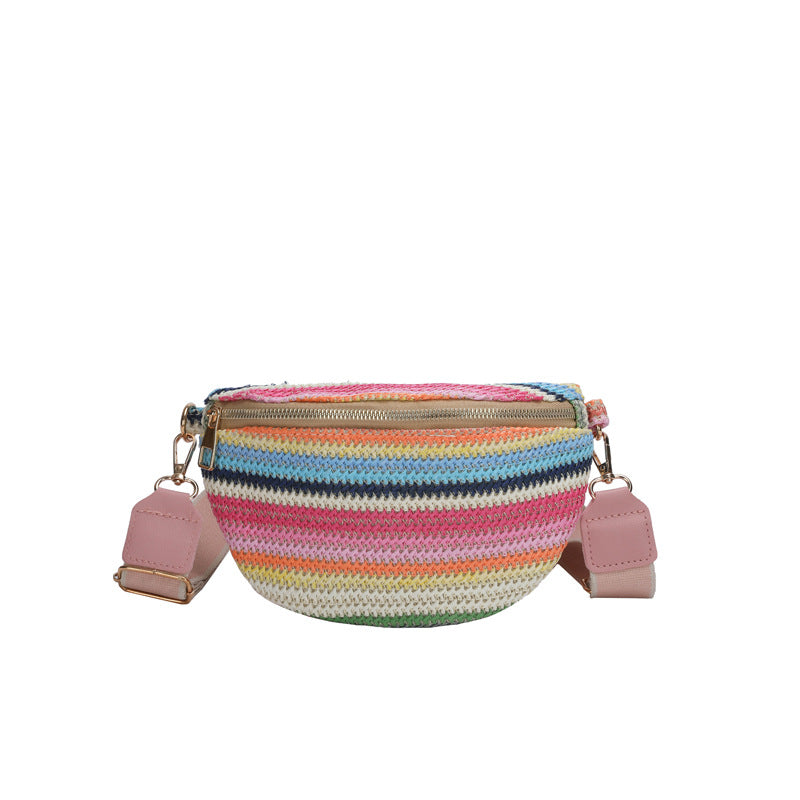 Boho woven beach sling bag