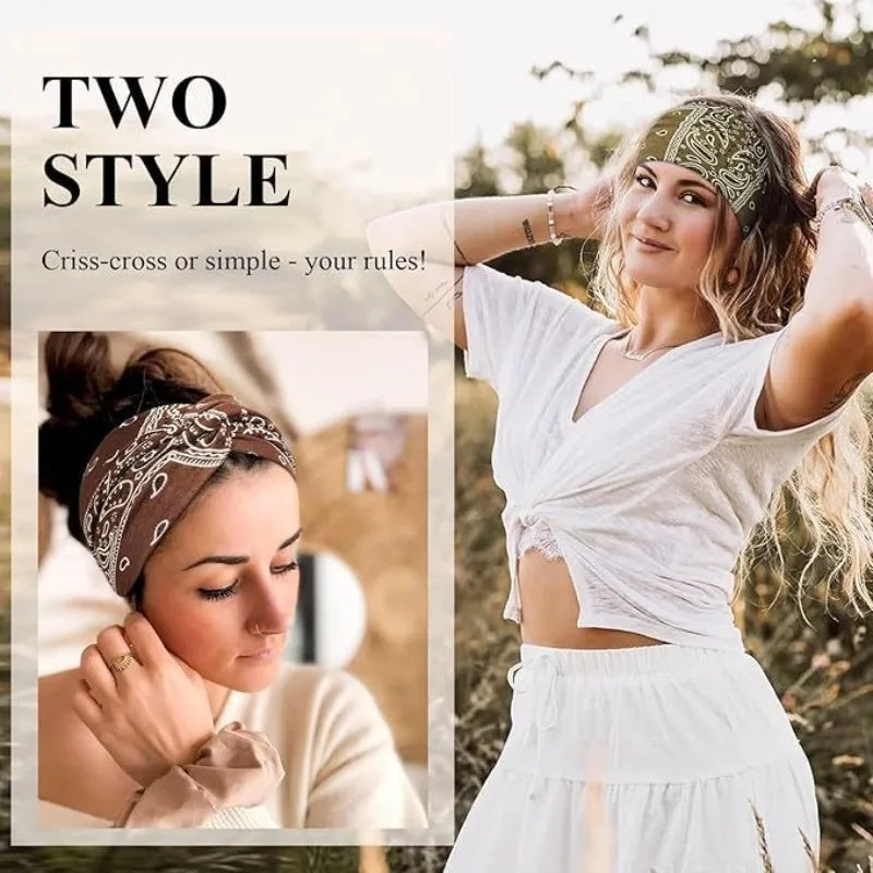 Boho Wide Knotted Headbands (4-Pack)